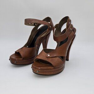 Marni Leather Studded Sandal heel